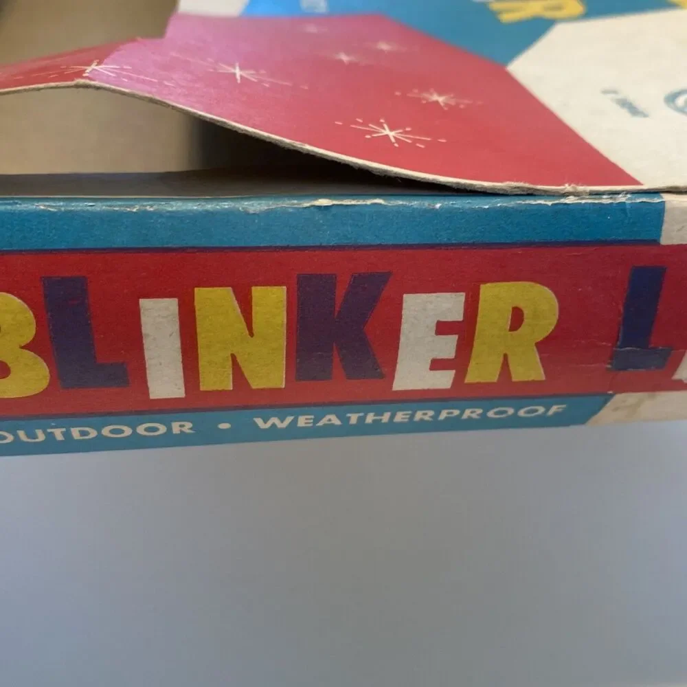 Vintage Holly Blinker Lites EMPTY BOX ONLY Very Colorful Large Letterpress USA